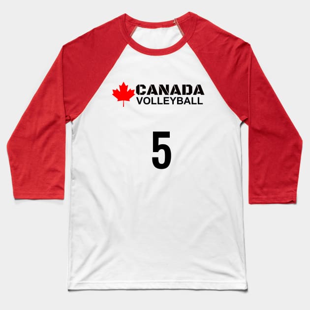 Canada Volleyball 5 Gift Idea Baseball T-Shirt by werdanepo